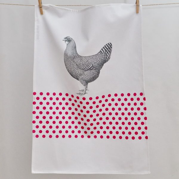 TEA TOWEL GRAY HEN
