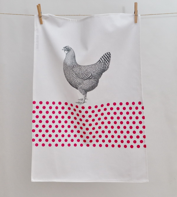 TEA TOWEL GRAY HEN
