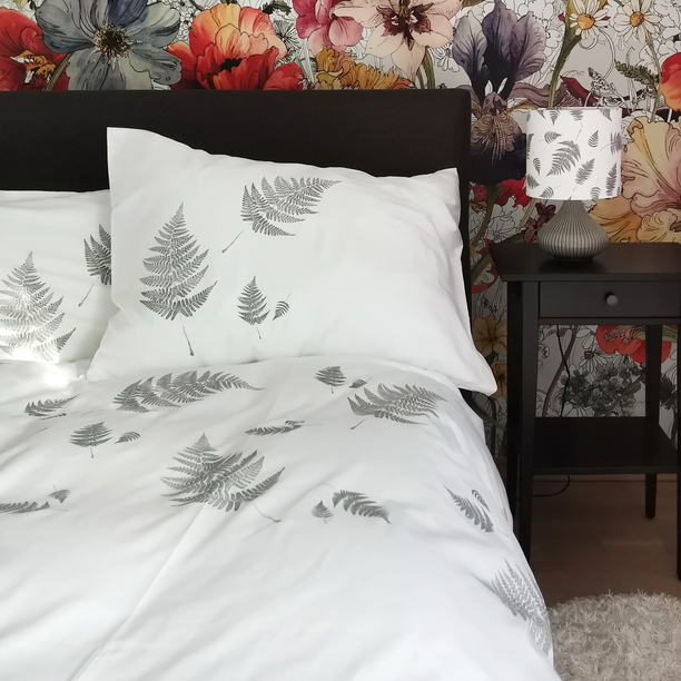BED LINEN GRAY FERN