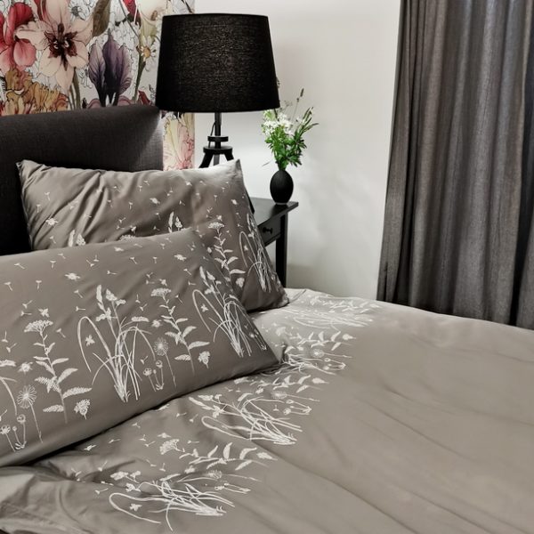 BED LINEN GRAY MEADOW