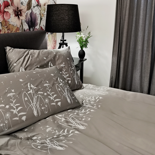 BED LINEN GRAY MEADOW