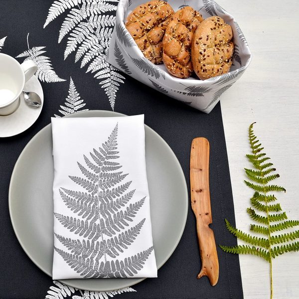 GRAY FERN NAPKINS SET