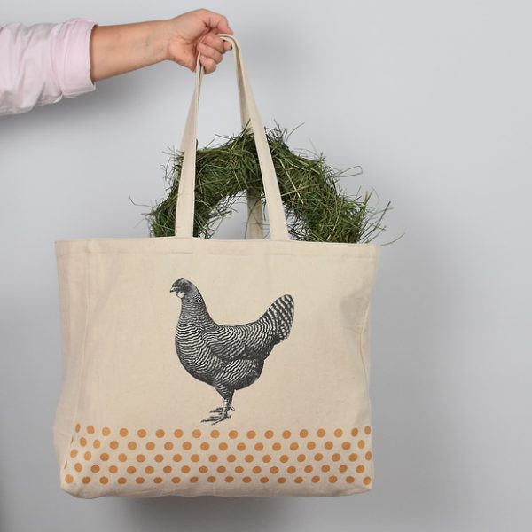 SIVA KOKOŠ, natur nakupovalna torba