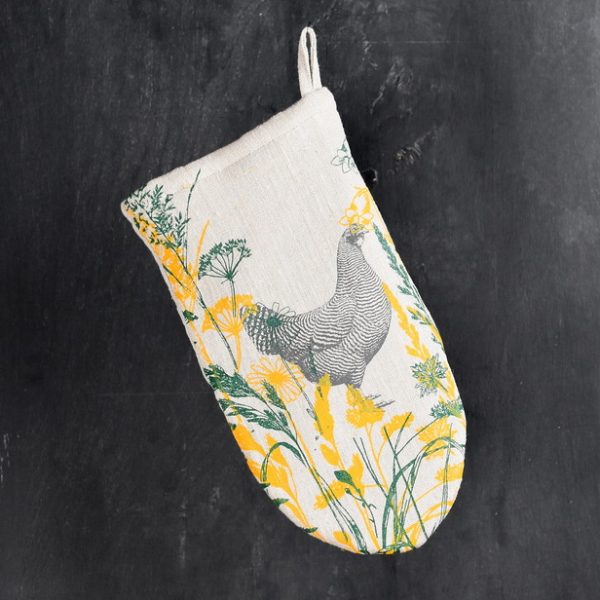 Rokavica za vročo posodo, zeleno-rumena