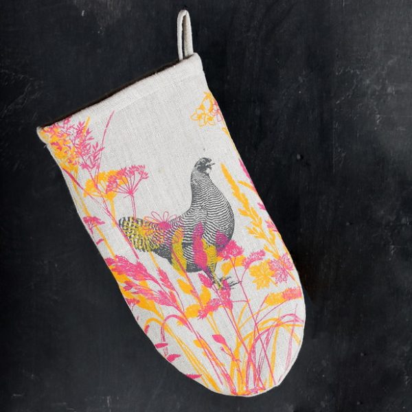 Rokavica za vročo posodo, ciklam-rumena