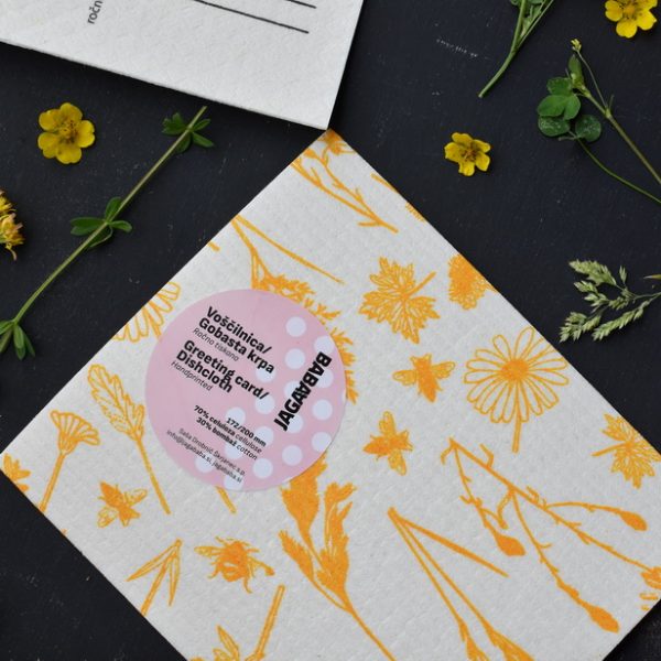 TRAVNIK RUMEN, voščilnica/vileda