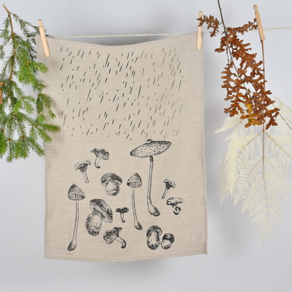 GOBE PO DEŽJU, lanena brisača