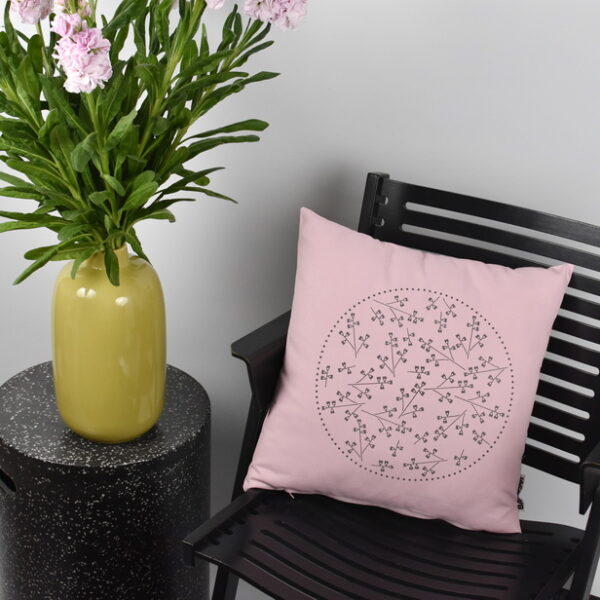 Roza prevleka za blazino, SIVA VEZENINA